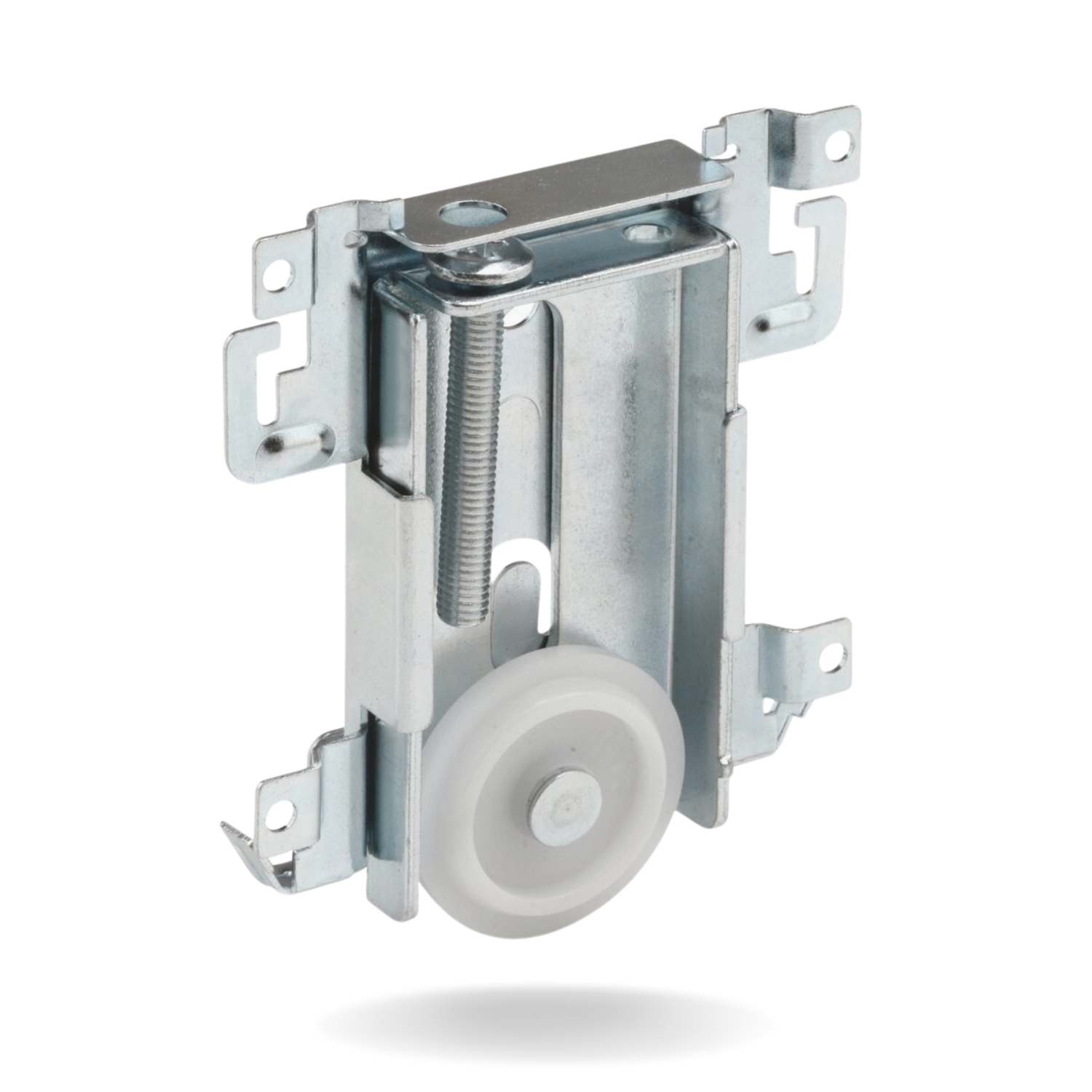 G.A.S. Hardware Steel-Framed Mirror Bottom Closet Door Roller Assembly Convex 1-7/16" Wheels | Roller Replacement for Closet Mirror Wardrobe Doors | Nylon Flat Roller Wheels (DR-11827) - Garage and Sliding Door Hardware